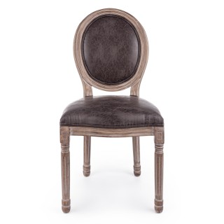 Chaise baroque en bois et tissu : 2 coloris | Hellin