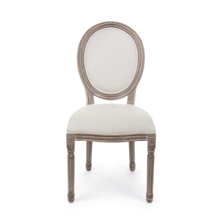 Chaise baroque en bois et tissu : 2 coloris | Hellin