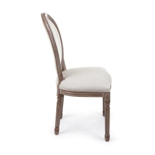 Chaise baroque en bois et tissu : 2 coloris | Hellin