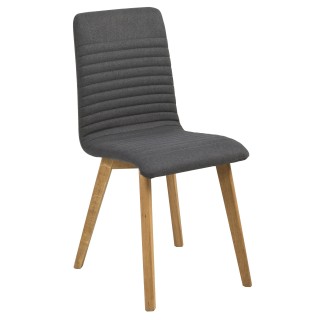 Chaise bois de chêne et assise tissu coloré : lot de 2 | Hellin