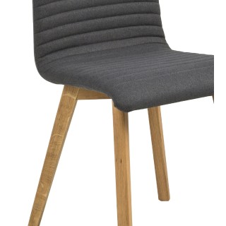 Chaise bois de chêne et assise tissu coloré : lot de 2 | Hellin