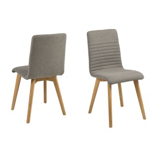 Chaise bois de chêne et assise tissu coloré : lot de 2 | Hellin