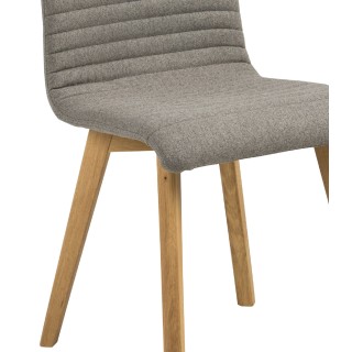 Chaise bois de chêne et assise tissu coloré : lot de 2 | Hellin