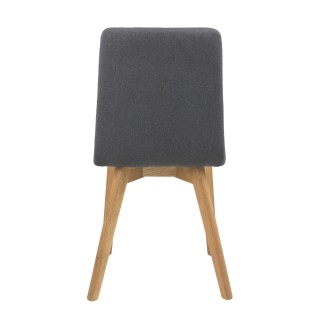 Chaise bois de chêne et assise tissu coloré : lot de 2 | Hellin