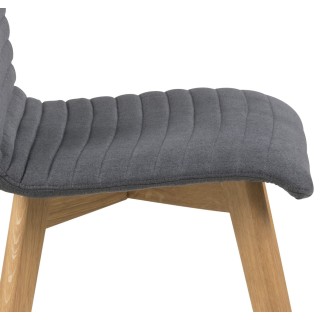 Chaise bois de chêne et assise tissu coloré : lot de 2 | Hellin