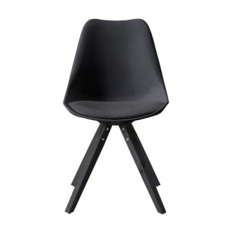 Chaise noire en bois et résine : modèle Earl - Hellin