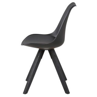 Chaise noire en bois et résine : modèle Earl - Hellin