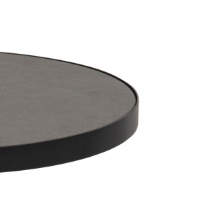 Bout de canapé rond en céramique et métal noir D45 - GIROLLE