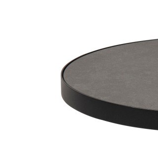 Bout de canapé rond en céramique et métal noir D45 - GIROLLE