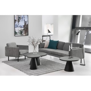 Table basse ronde en verre/céramique et métal D85 GIROLLE - HELLIN