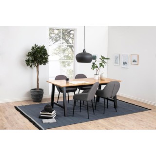 Fauteuil pour salle à manger gris, lot de 2 - HELLIN