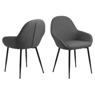 Lot de 2 chaises de salle à manger en tissu gris