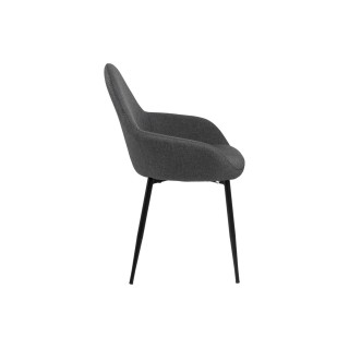 Fauteuil pour salle à manger gris, lot de 2 - HELLIN