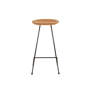 Tabouret de bar en teck et métal industriel (lot de 2) FELIX - HELLIN