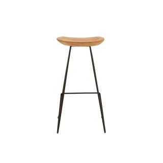 Tabouret de bar en teck et métal industriel (lot de 2) FELIX - HELLIN