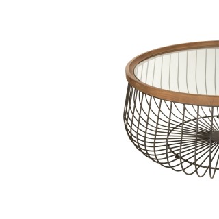 Tables basses rondes en bois et métal (set de 2) LATINA - HELLIN