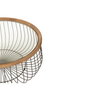 Tables basses rondes en bois et métal (set de 2) LATINA - HELLIN