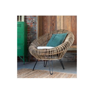 Fauteuil lounge en rotin naturel FARO - HELLIN
