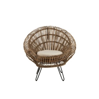 Fauteuil lounge en rotin naturel FARO - HELLIN