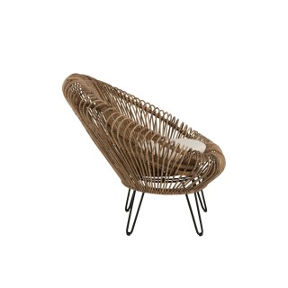 Fauteuil lounge en rotin naturel FARO - HELLIN