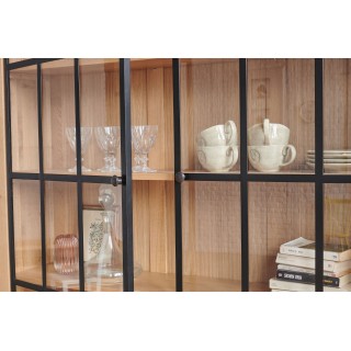 Buffet vaisselier bois et métal VICTORIA : style indus | Hellin