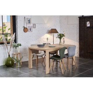 Table rectangulaire extensible en bois massif : 6 personnes