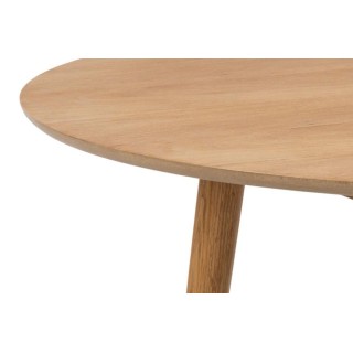 Table ronde scandinave fabriquée en chêne clair | Hellin