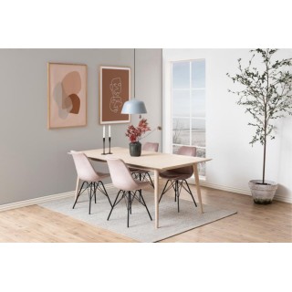 Table à manger extensible en chêne blanchi 8 à 14 couverts, longueur 300 cm - HELLIN