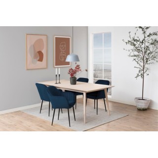 Table à manger rectangulaire en chêne blanchi 8 couverts L200 CENTIOR - HELLIN