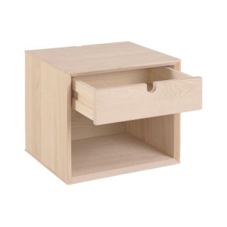 Chevet suspendu cube en bois avec une niche et un tiroir CENTIOR - HELLIN