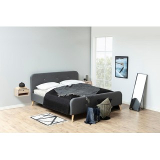 table de nuit murale en bois avec un tiroir et une niche