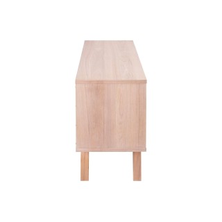 Buffet bas scandinave en chêne blanchi 4 tiroirs 1 porte coulissante ALISIA - HELLIN