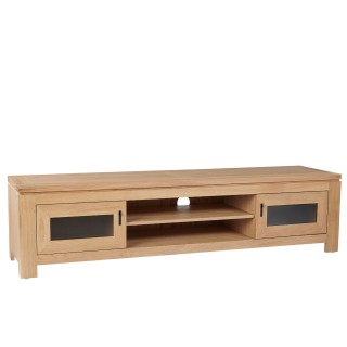 Meuble TV bas moderne en chêne clair L180 BOSTON - HELLIN