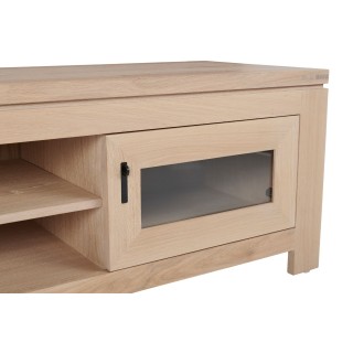Meuble TV bas moderne en chêne blanchi L180 BOSTON - HELLIN