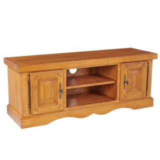 meuble tv en chêne massif foncé