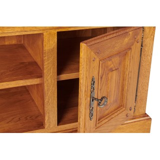 porte ouverte du meuble tv en chêne La Bresse