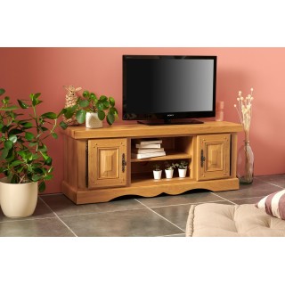 Meuble TV en chêne clair La Bresse dans salon