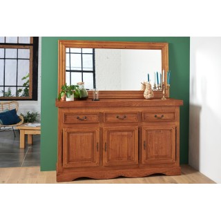 Buffet bas en chêne massif de style rustique / 3 portes | Hellin