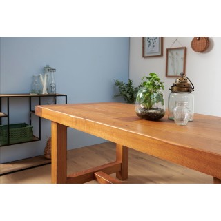 Table de ferme en chêne massif La Bresse - 220 x 90 - HELLIN