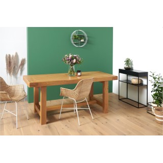 Table de ferme campagnarde en bois massif - Hellin