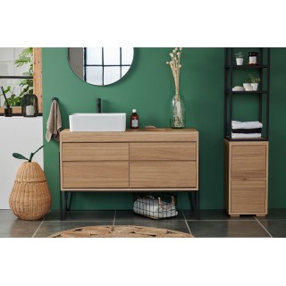 Meuble sous vasque en bois et métal 2 tiroirs L120 BRIGHTON - HELLIN