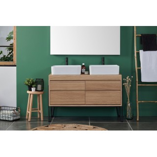 Meuble sous vasque en bois et métal 2 tiroirs L120 BRIGHTON - HELLIN