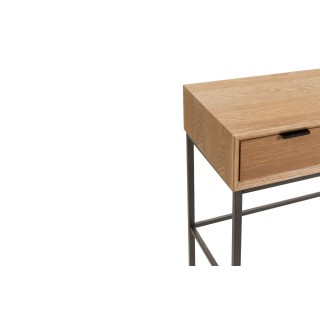 Console en bois naturel et métal noir avec 3 tiroirs ESTER - HELLIN