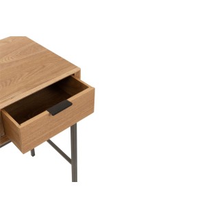 Console en bois naturel et métal noir avec 3 tiroirs ESTER - HELLIN