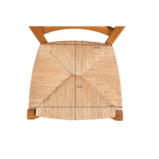 Chaise paille et bois laqué blanc Silva | Hellin