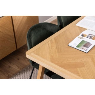 Table à manger rectangulaire en chêne L200 de style scandinave WALY - HELLIN