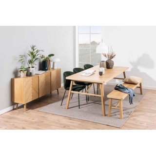 Table à manger rectangulaire en chêne L200 de style scandinave WALY - HELLIN