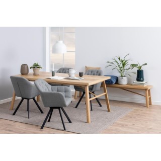 Table à manger rectangulaire en chêne L200 de style scandinave WALY - HELLIN