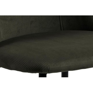 Chaises de salle à manger en velours côtelé et pieds métal noir (lot de 4) ALINE - HELLIN