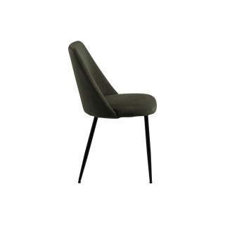 Chaises de salle à manger en velours côtelé et pieds métal noir (lot de 4) ALINE - HELLIN